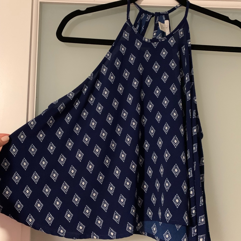 Blue flowy tank top